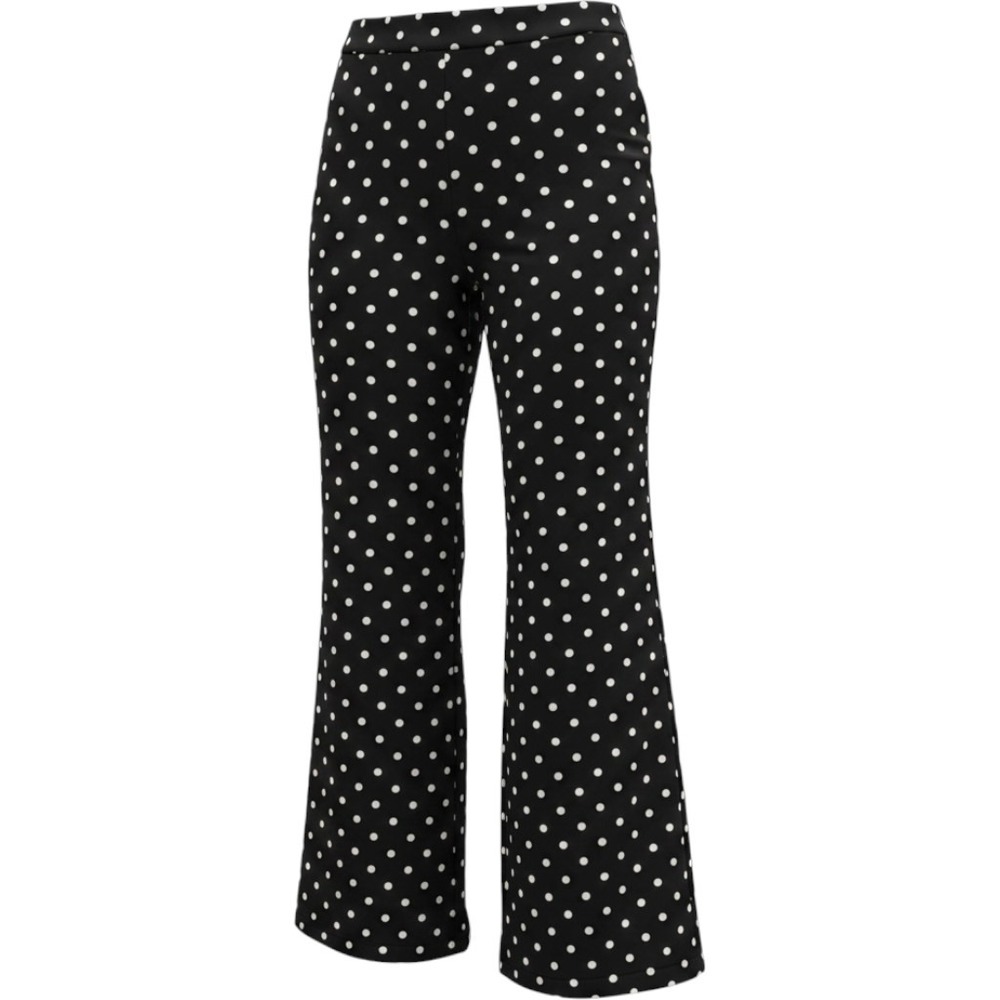 Boho Hippe Pants Black White Polka Dot Wide Leg  Pants Side Zip Small